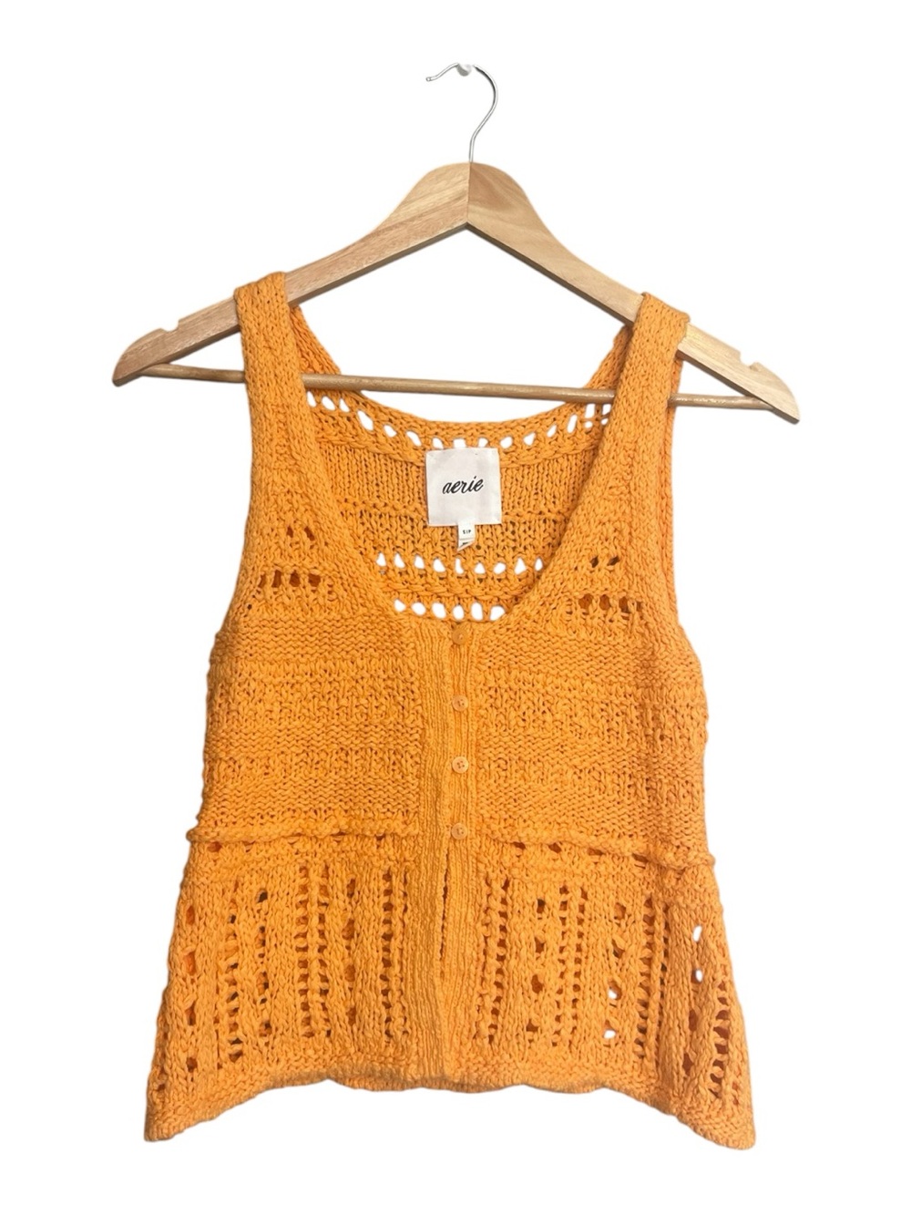 Orange Aerie Crochet Sweater Vest